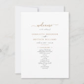 Simple Black & Gold Text Wedding Program (Voorkant)