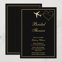 Simple Black Gold Travel Vrijgezellenfeest Kaart