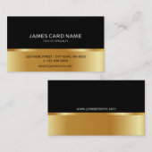 Simple Black Golden visitekaartje (Voorkant / Achterkant)