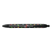 Simple Black Green Red Christmas Lights Zwarte Inkt Pen (Achterkant)
