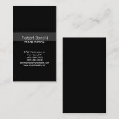 Simple Black Grey Stripe Visitekaartje (Voorkant / Achterkant)