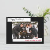 Simple Black Holiday 5 Photo Collage Kaart (Staand voorkant)