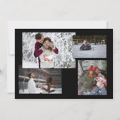 Simple Black Holiday 5 Photo Collage Kaart (Achterkant)