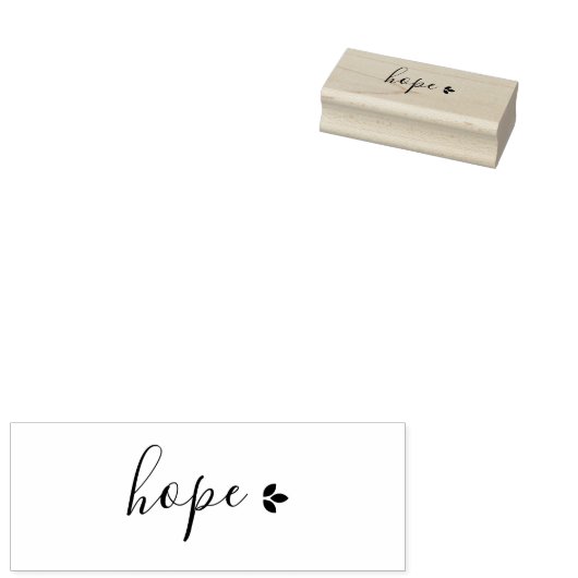 Simple Black Hope met bladeren Rubberstempel (Gestempeld)