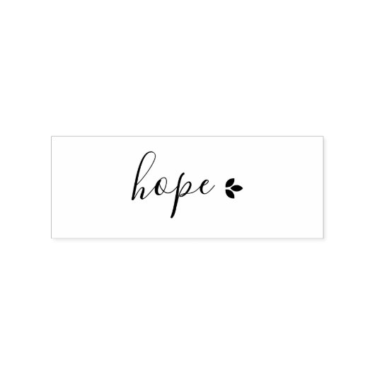 Simple Black Hope met bladeren Rubberstempel (Afrduk)