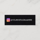 Simple Black Instagram Mini Visitekaartje (Voorkant)