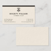 Simple Black Law Attorney Justice Scale Visitekaartje (Voorkant / Achterkant)