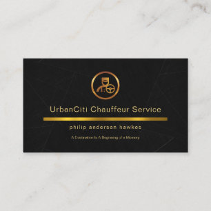 Simple Black Marble Gold Line Chauffeur Visitekaartje