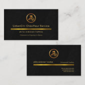 Simple Black Marble Gold Line Chauffeur Visitekaartje (Voorkant / Achterkant)