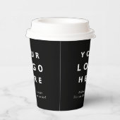 Simple Black Minimal Business Logo Custom Papieren Bekers (Rechts)