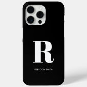 Simple Black Modern Monogram Case-Mate iPhone Case (Achterkant)