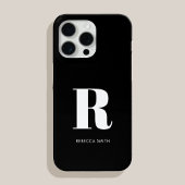 Simple Black Modern Monogram Case-Mate iPhone Case