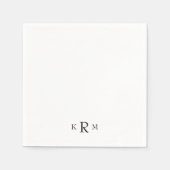 Simple Black Monogram Cocktail II Servet (Voorkant)