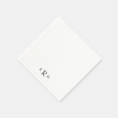 Simple Black Monogram Cocktail II Servet (Hoek)