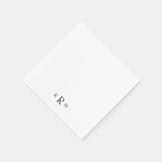 Simple Black Monogram Cocktail II Servet (Hoek)