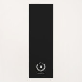 simple black monogram stylish modern minimalist yogamat (Voorkant)