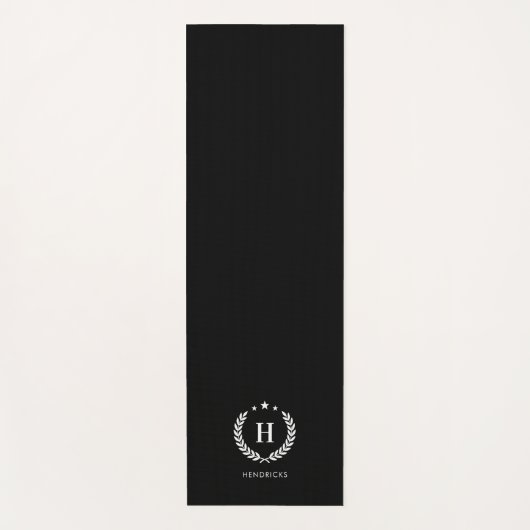 simple black monogram stylish modern minimalist yogamat (Voorkant)