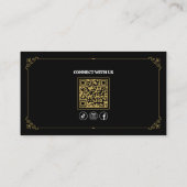 Simple Black Mustache Barber Shop Maak contact met Visitekaartje (Achterkant)