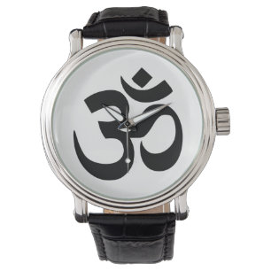 Simple Black Om Symbol Yoga Meditation Zen Horloge