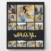 Simple Black oma Ma Photo Collage moederdag Fotoplaat (Voorkant)