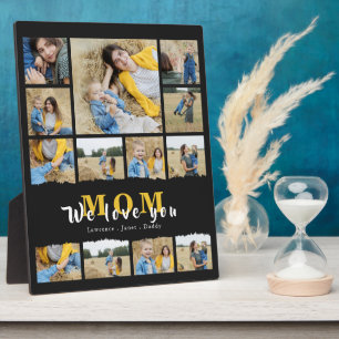 Simple Black oma Ma Photo Collage moederdag Fotoplaat