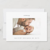 Simple Black on White introduceert foto baby geboo Aankondiging (Voorkant)