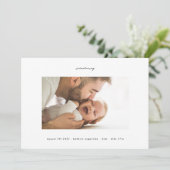 Simple Black on White introduceert foto baby geboo Aankondiging (Staand voorkant)