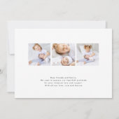 Simple Black on White introduceert foto baby geboo Aankondiging (Achterkant)