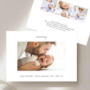 Simple Black on White introduceert foto baby geboo Aankondiging