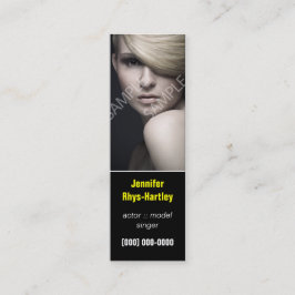Simple Black Panel Headshot Mini Visitekaartje