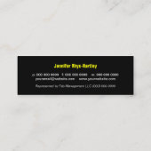 Simple Black Panel Headshot Mini Visitekaartje (Achterkant)