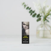 Simple Black Panel Headshot Mini Visitekaartje (Staand voorkant)