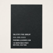 Simple Black Paper Cursive Ketting Display Kaart (Achterkant)