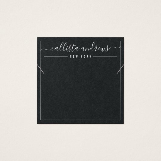 Simple Black Paper Cursive Ketting Display Kaart (Voorkant)