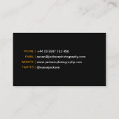 Simple Black Photographer Visitekaartje (Achterkant)