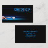 Simple Black Pro Pool Player Coach-master Visitekaartje (Voorkant / Achterkant)