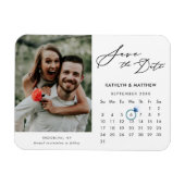 Simple Black Script Photo Save the Date Calendar Magneet (Horizontaal)