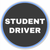 [Simple Black Sign] Student Driver Sticker (Voorkant)