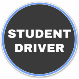[Simple Black Sign] Student Driver Sticker