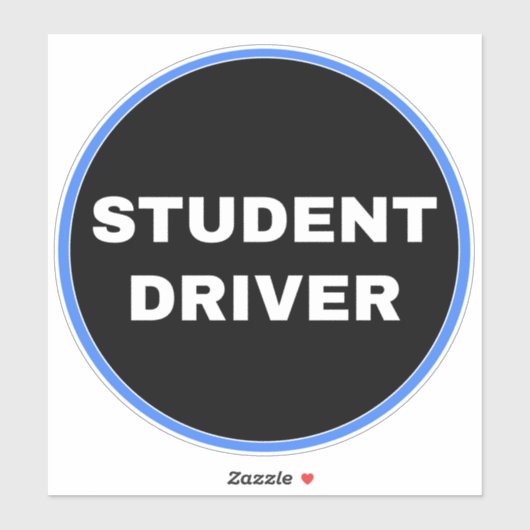 [Simple Black Sign] Student Driver Sticker (Vel)
