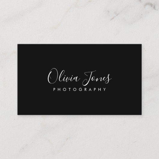 Simple Black Signature Script Social Media Icons Visitekaartje (Voorkant)