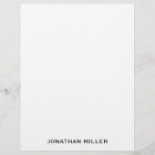 Simple Black Typographic Name Stationery Briefhoofd (Voorkant)
