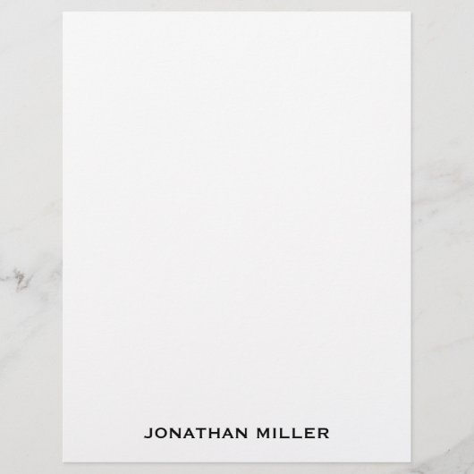 Simple Black Typographic Name Stationery Briefhoofd (Voorkant)