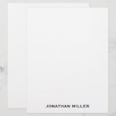 Simple Black Typographic Name Stationery Briefhoofd (Voorkant / Achterkant)