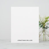 Simple Black Typographic Name Stationery Briefhoofd (Staand voorkant)