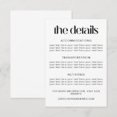 Simple Black Typography Wedding Details Sjabloon (Voorkant / Achterkant)