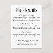 Simple Black Typography Wedding Details Sjabloon (Voorkant)