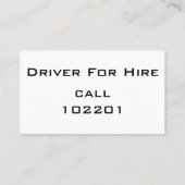 Simple Black Visitekaartje White Text - DRIVER (Achterkant)