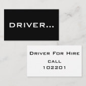Simple Black Visitekaartje White Text - DRIVER (Voorkant / Achterkant)