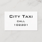 Simple Black Visitekaartje White Text - TAXI (Achterkant)